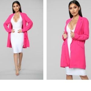 Fuchsia Longline Summer Blazer
